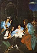 SARACENI, Carlo The Birth of Christ  f oil painting on canvas